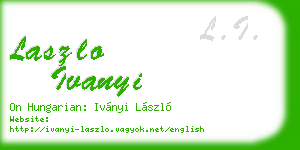 laszlo ivanyi business card